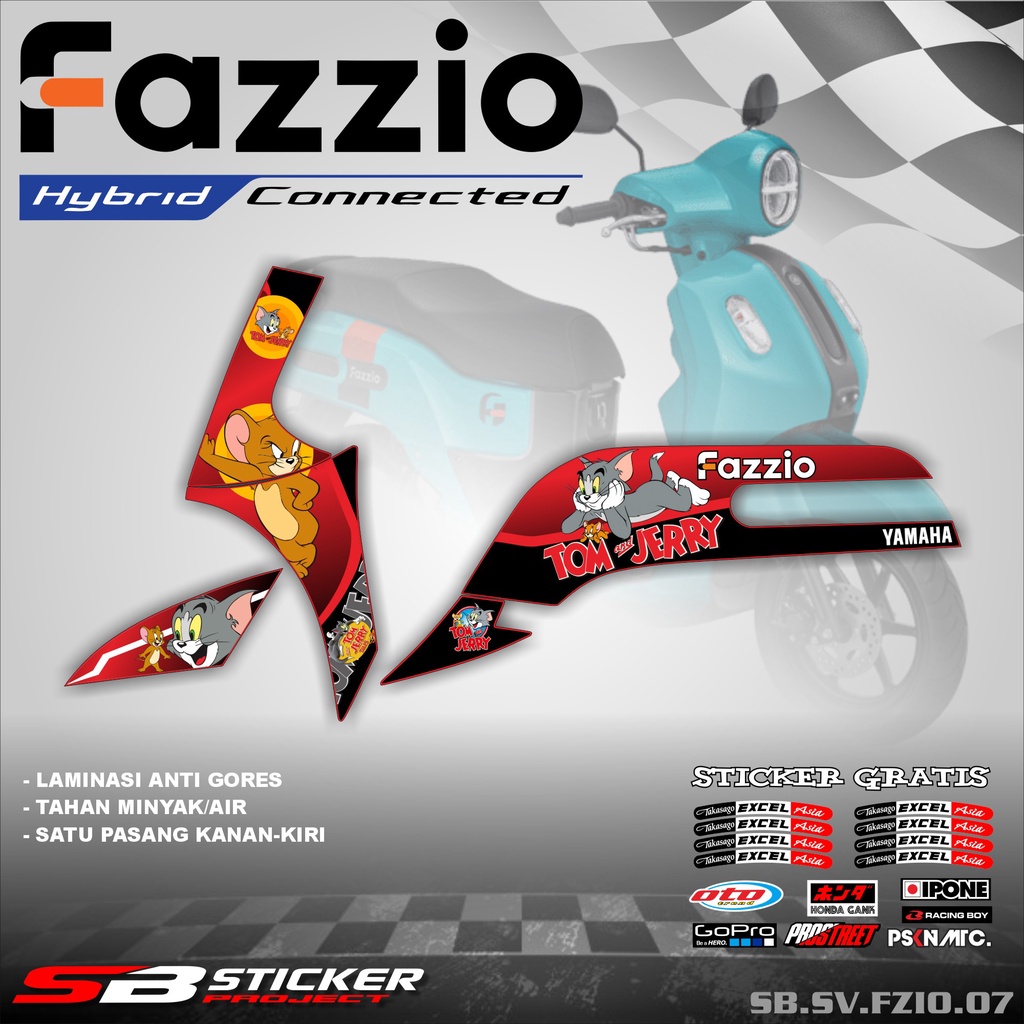 STRIPING FAZZIO 2022 - STRIPING HOLOGRAM YAMAHA FAZZIO 2022 TOM AND JERRY