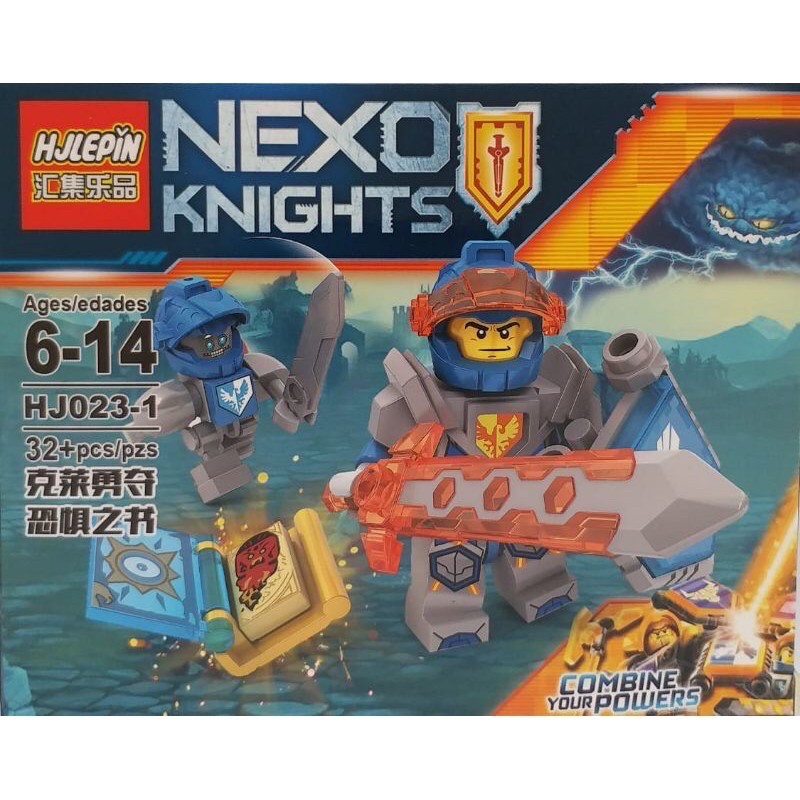 Lego nexo knights 2 pcs clay and clay bot with shield weapon book of monsters NO DUSS