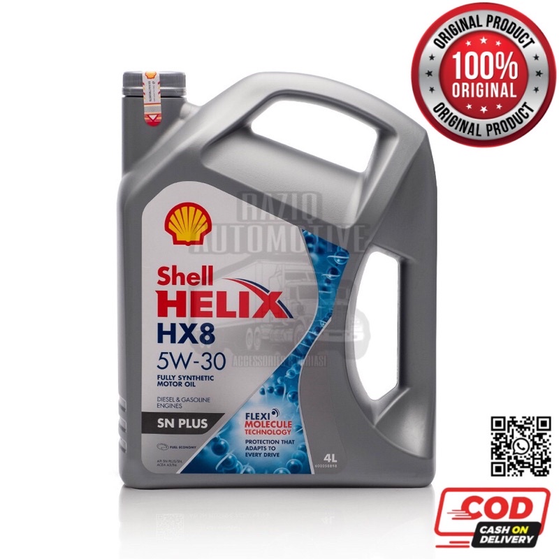 Oil Shell Helix HX8 | 5W-30 | 4 Liter | Oli Mesin Mobil | Original Barcode