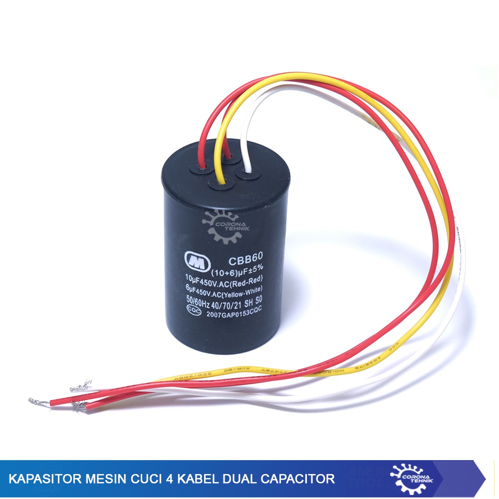 Dual Capacitor Kapasitor Mesin Cuci 4 Kabel