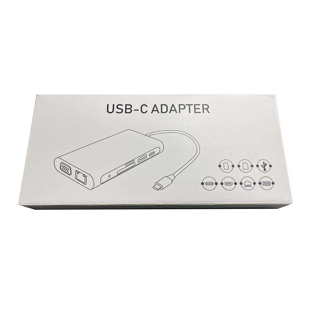 EASYIDEA USB Type C Hub 10in1 HDMI+VGA+USB 3.0+RJ45+Card Reader HB3004-Gray