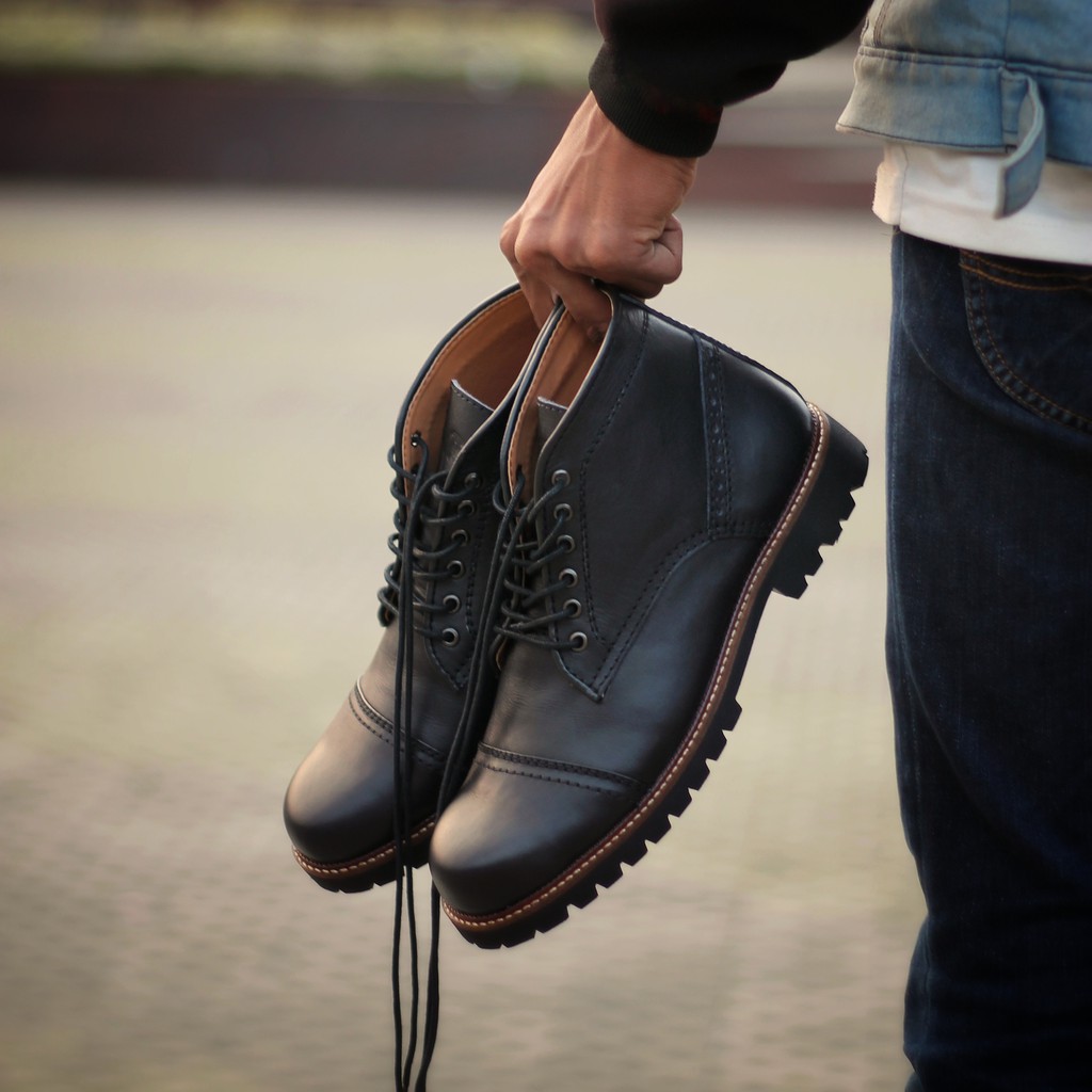 ACOUSTIC BLACK (KULIT ASLI) |ManNeedMe x Reyl| Sepatu Safety Boots Pria ORIGINAL