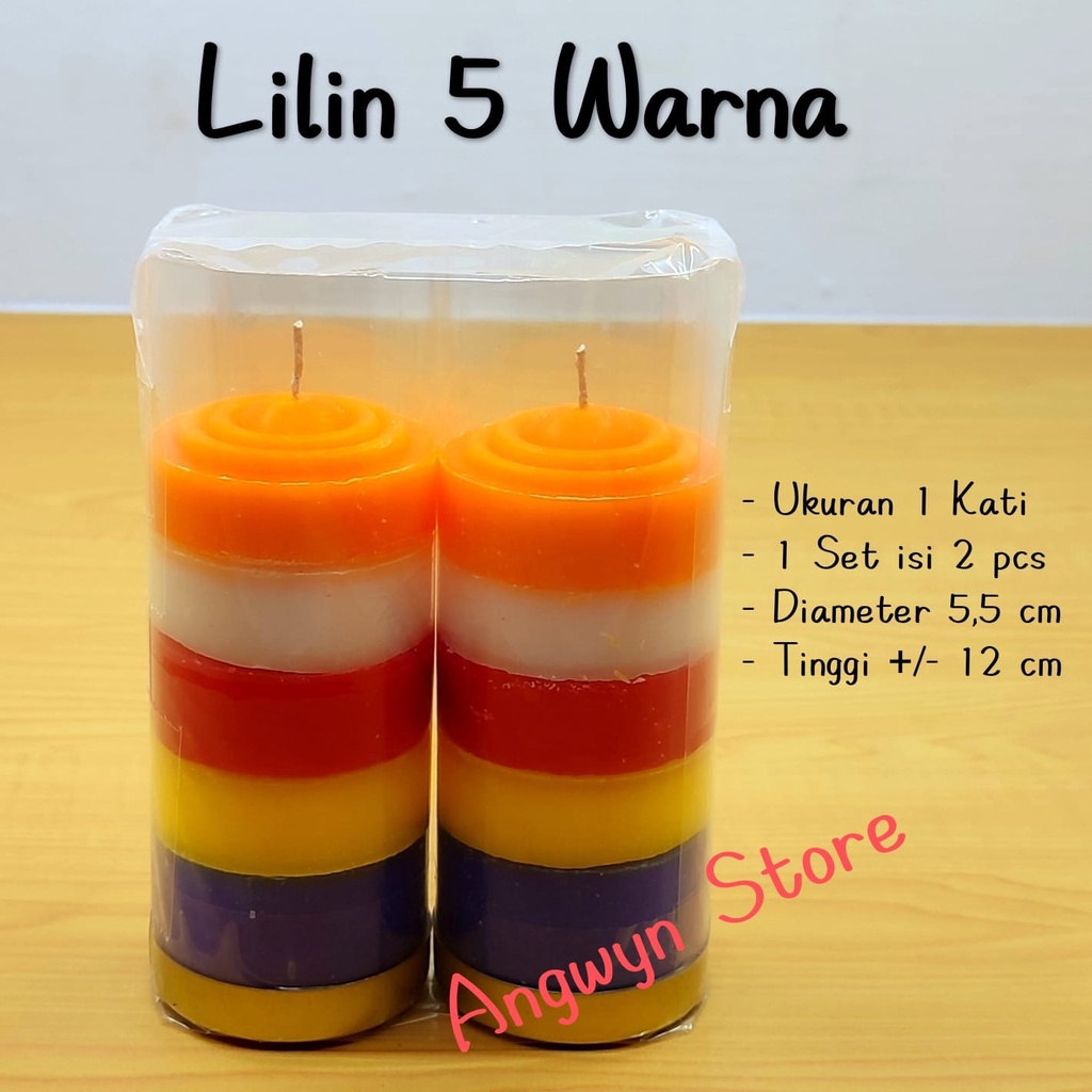 Lilin 5 Warna 1 kati Lilin Puja Lilin Sembahyang