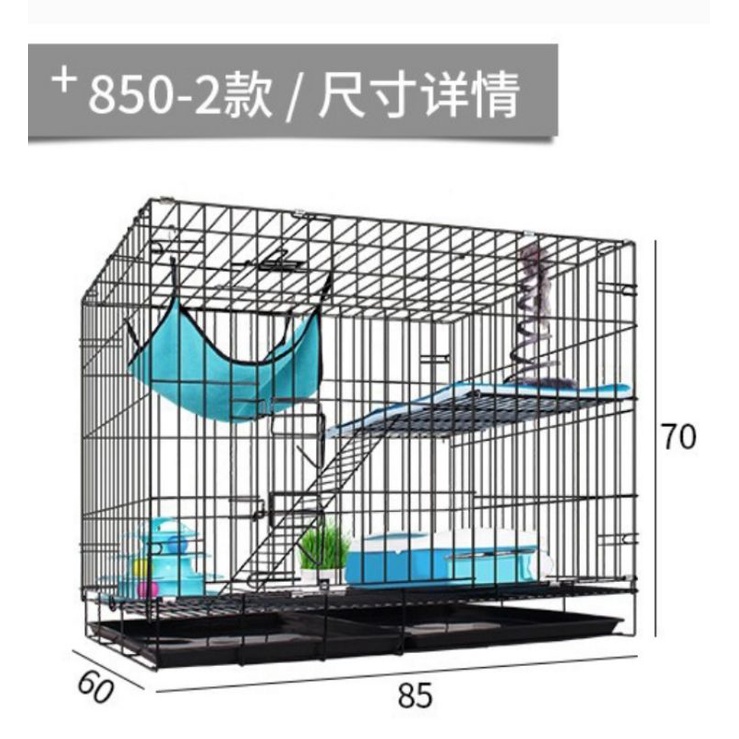 Kandang Besi Hewan Kucing Anjing Tingkat 2 layer Ukuran 85