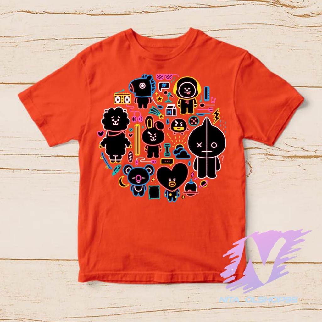 kaos animasi bts baju kaos anak kartun bts