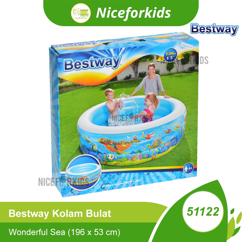 Bestway Kolam Renang Anak Uk. 196 x 53 cm Kolam Karet 51122