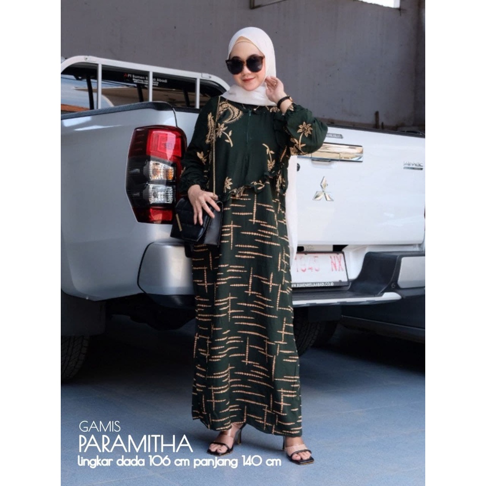 Gamis Paramitha -  Gamis Wanita Rayon Premium Lengan Panjang Dress Fashion Muslim Kekinian