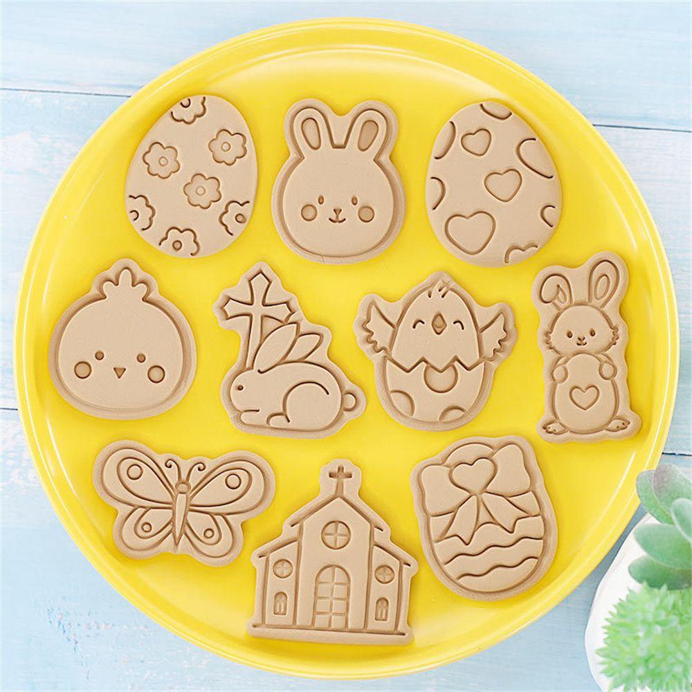 Preva Paskah Biskuit Cetakan Pesta DIY Dekorasi DIY Kue Kue Bunny Cetakan Cookie Alat Dapur Bakeware Set Kelinci Telur Biskuit