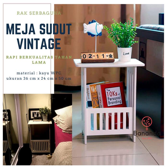 Meja Tamu Meja Sudut Minimalis Portable Kayu Kamar Ruang Tamu - A554