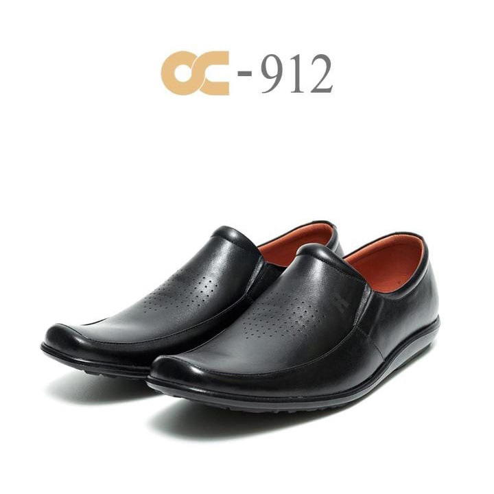 OC-912 ASLI KULIT SAPI 100% SEPATU CASUAL PRIA DEWASA HITAM FORMAL