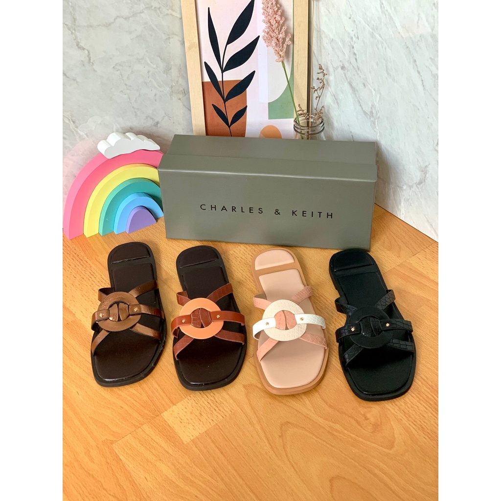 [7.7 Boombastis Sale⚡] - CLEARANCE SALE! SANDALS WANITA CKS429 CK FLAT SANDALS PREMIUM IMPORT