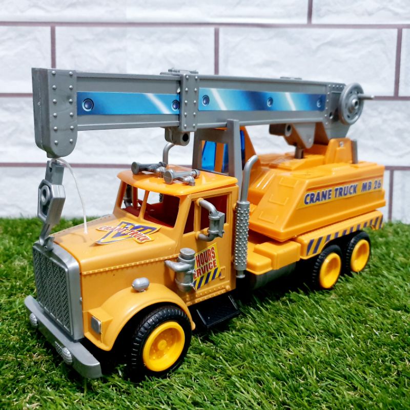 Mainan truk crane anak edukatif - mainan mobil mobilan - mainan truk crane besar