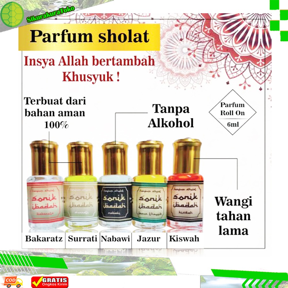 (SKR) Parfum Sholat Parfum Roll On Sonik Ibadah Tanpa Non Alkhohol Aman Halal Tidak Mengandung Alkohol Aroma Arabic