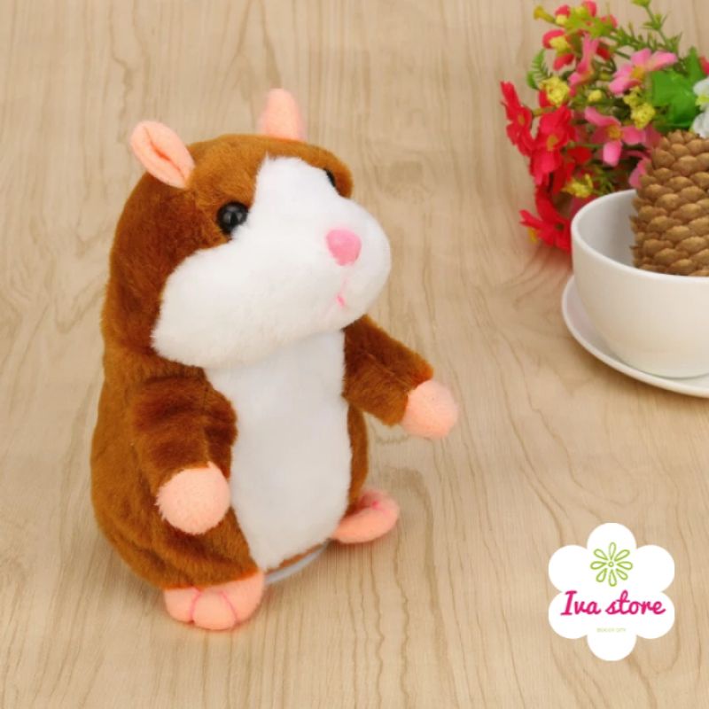 Mainan Bayi boneka talking hamster merekam suara free bungkus kado