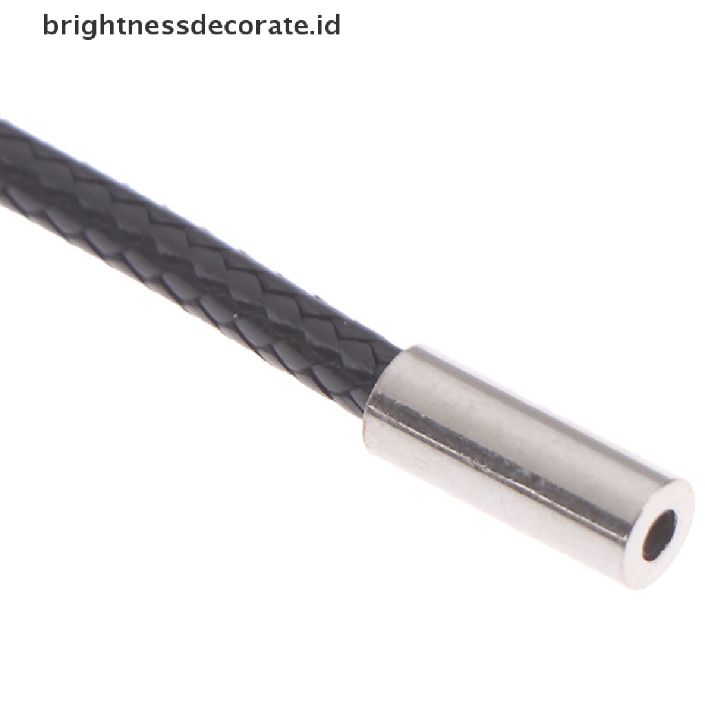 Strap Kulit Warna Hitam Ukuran 3mm Dengan Stainless Steel