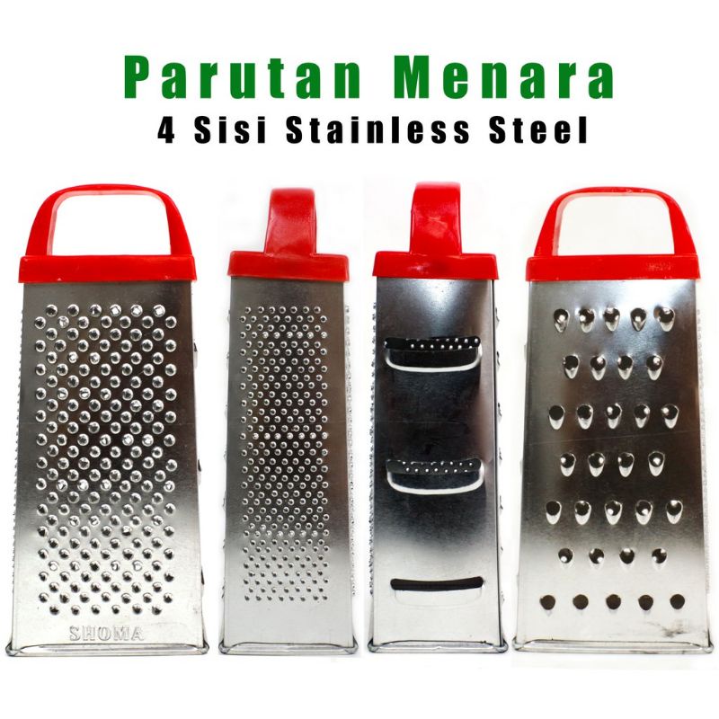 Parutan 4 Sisi Stainless Steel 4 in 1 Serbaguna/ PARUTAN SAYUR KEJU SERBAGUNA PARUTAN MENARA 4IN1 ST