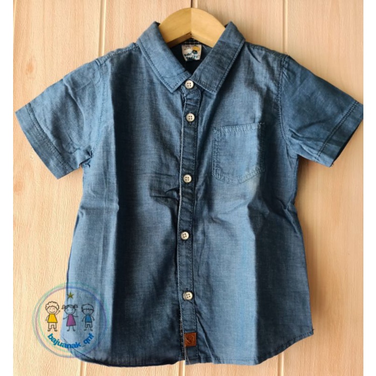 Kemeja Anak Baby Popeye Biru Lengan Pendek