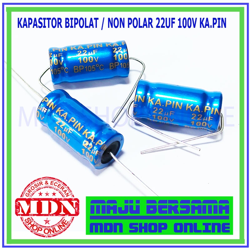 Kapasitor Bipolar Non polar Nonpolar 22uf 100v - 22 uf 100 Volt KA.PIN