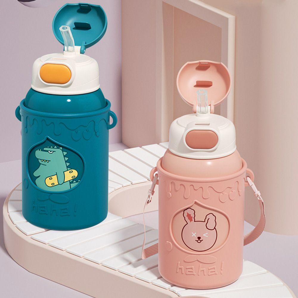 Solighter 500ml Botol Air Minum Isolasi Sedotan Silicone Case Travel Cup