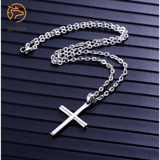 Kalung Salib Pria Rantai Vintage Cross Salib Liontin Kalung C3