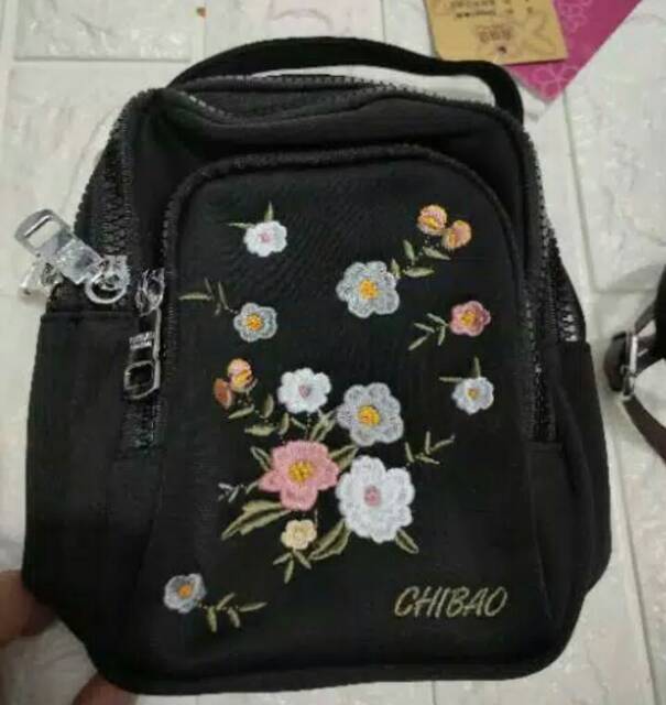 Tas wanita chibao Y332-11/Y332 bordir bunga import