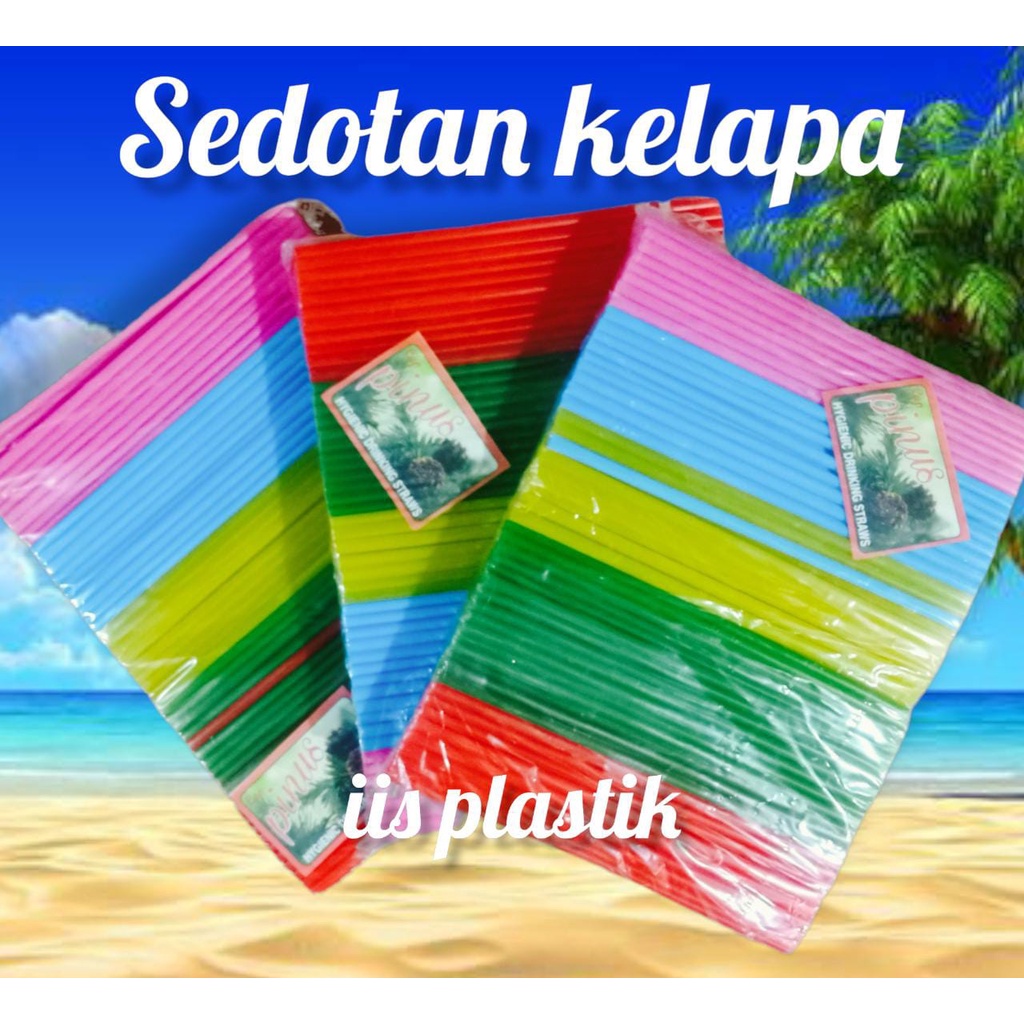 sedotan kombinasi / sedotan warna - warni / sedotan kelapa