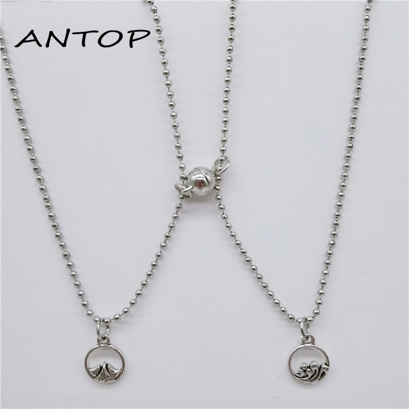 2 Pcs/set Fashion Satu Sama Lain Magnetik Pasangan Kalung Perhiasan Pria Dan Wanita Pasangan Hadiah Hari Valentine ANTOP