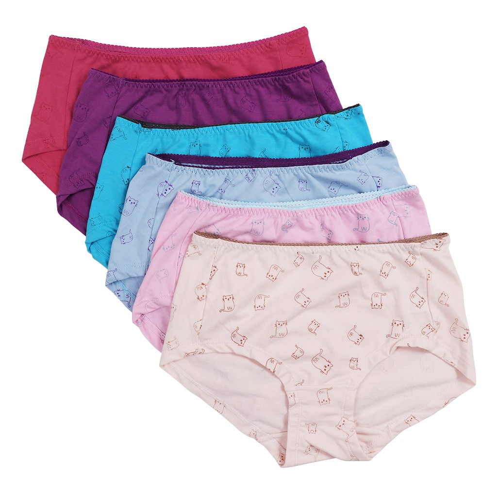 (Bisa COD) Scelta celana dalam wanita remaja dan dewasa motif kucing bahan katun cd sc 417
