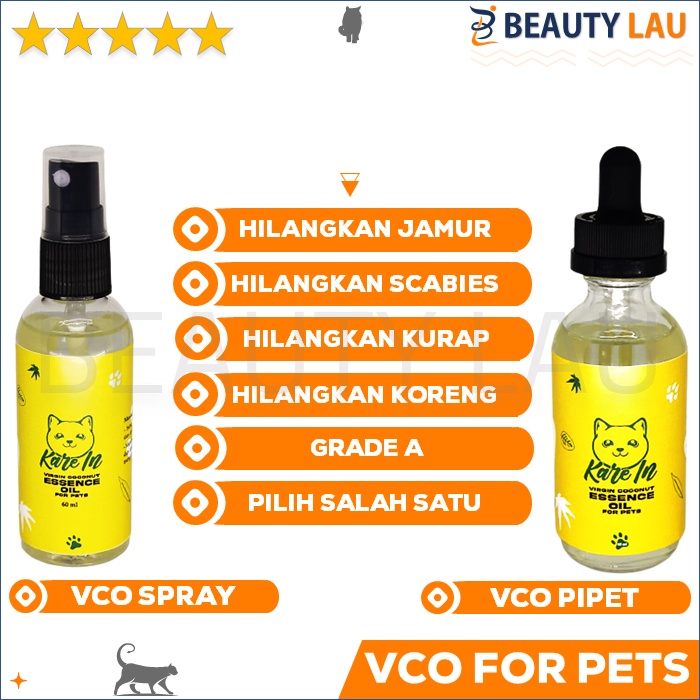 KAREIN VCO VIRGIN COCONUT OIL KUCING OBAT ANTI JAMUR SCABIES KORENG LUKA GATAL KULIT KUCING ANJING