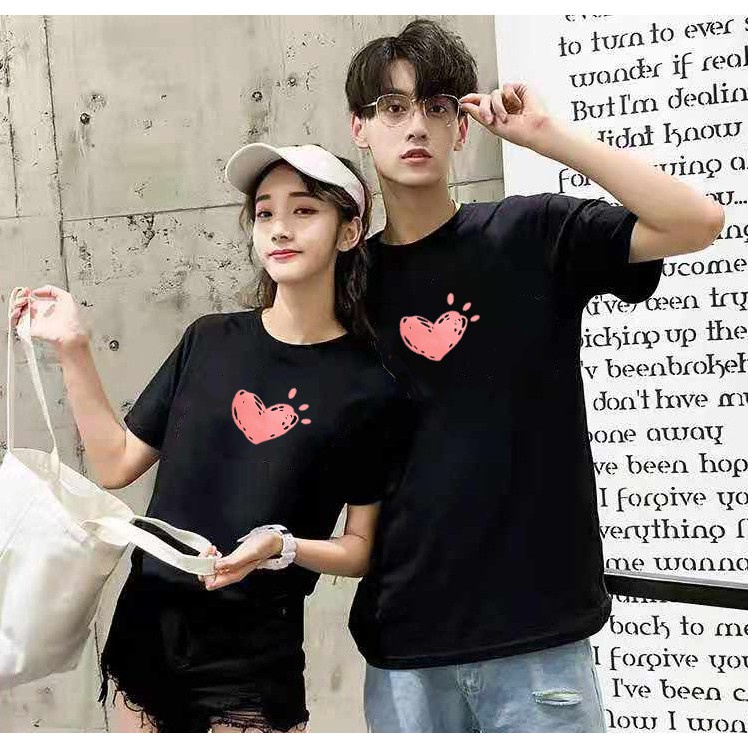 MYSTIQUE.ID-BAJU KAOS COUPLE LOVE T-SHIRT LUCU DAN AESTHETIC