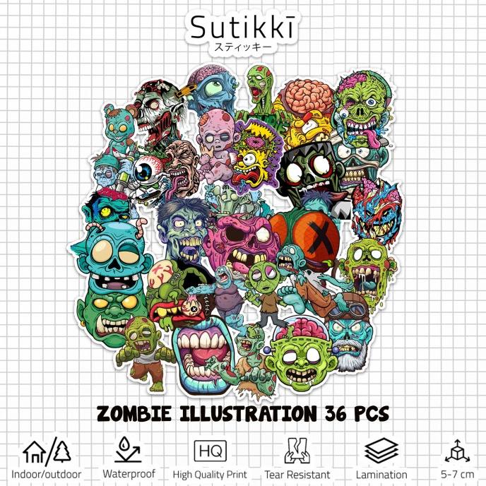 

Sticker Pack Zombie Horor Halloween Ghost Vampire Stiker Laptop Vinyl sukik90 Segera Beli