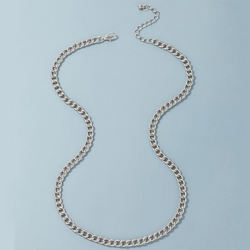 Kalung Rantai Dengan Gesper Geometris Gaya hip-hop Untuk Pria Dan Wanita