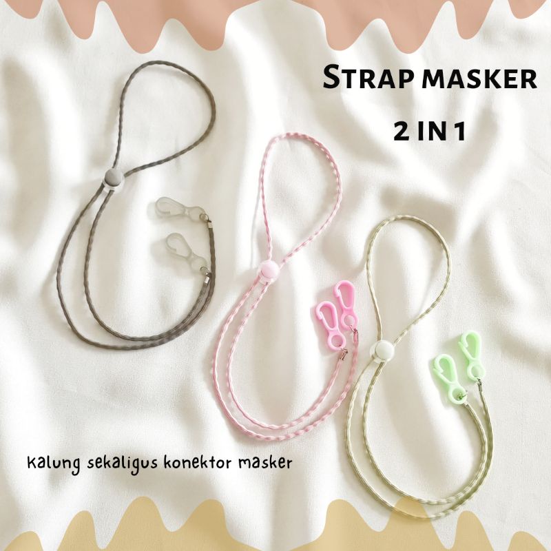 Strap Masker 2in1 PREMIUM Tali Korea Padi/ Konektor Headloop Kalung Masker