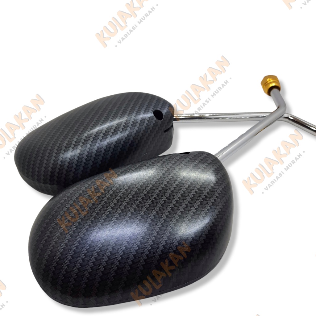 Spion Mio Beat Jupiter Karbon Carbon Tangkai Gagang Crom Krom Chrome Monel Gold Import Sepasang