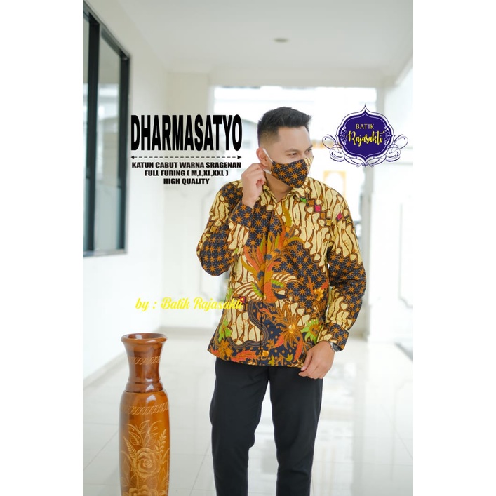 DHARMASATYO RAJASAKTI KEMEJA BATIK SOLO PRIA LENGAN PANJANG LAPIS FURING ATASAN BATIK PREMIUM MODERN KATUN HALUS BAHUWIRYA  BANAMITRA BANAMITRA PUTIH BANGSAWAN BAYU PUTRA BERLIAN BIRU BHARATAYUDA BIMASENA BIRENDRA BIRU INDAH BRAHMAKERTA BRAHMAKERTA MERAH