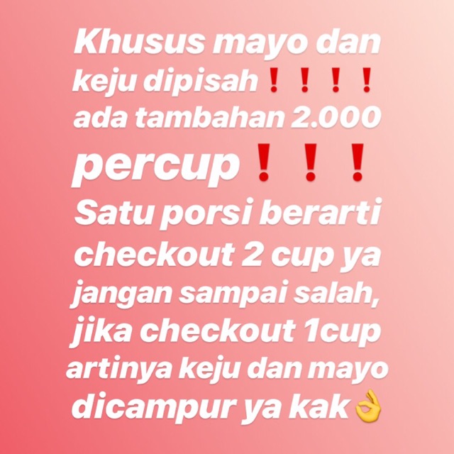 

KHUSUS DRESSING MAYO DAN KEJUNYA DIPISAH