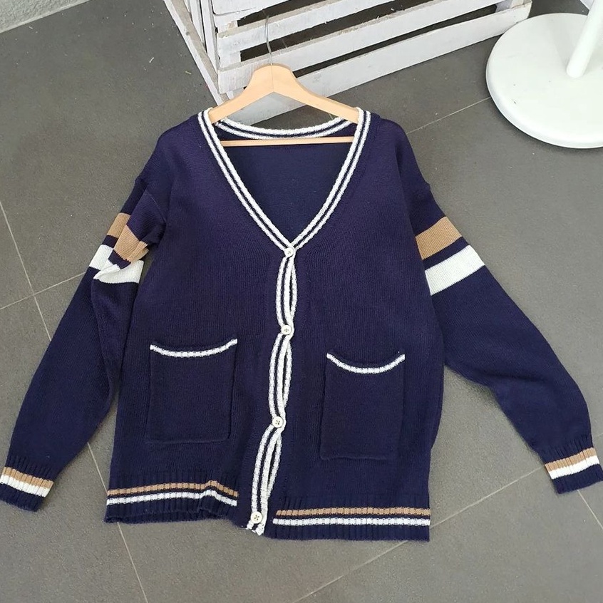 Outwear Wanita Cardigan &amp; Sweater Netral Knite Rajut Terbaru