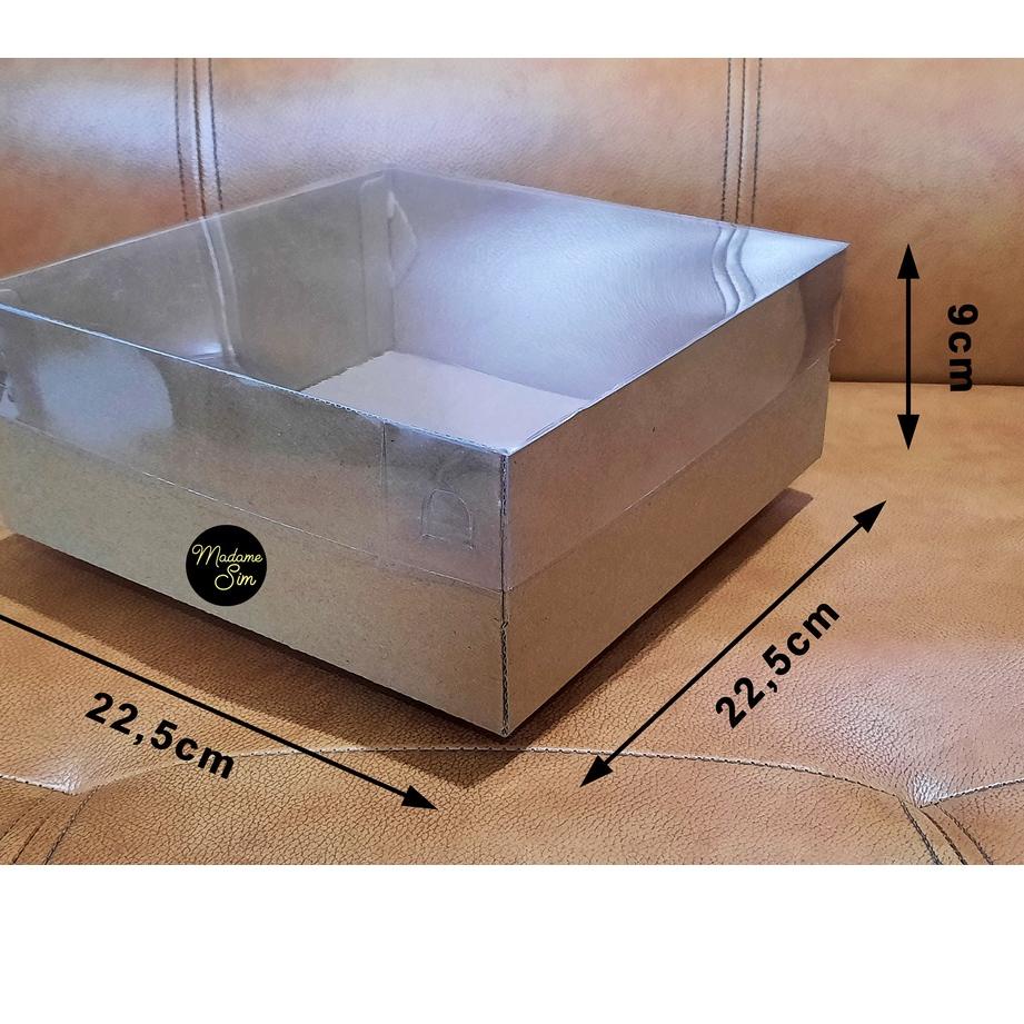 

♧ BOX MIKA - DUS KUE - KOTAK - KARDUS 22 x 22 x 9 CM (ISI : 10 PCS) ◄