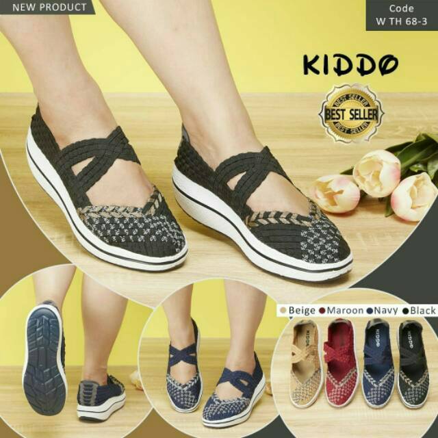 Sepatu Rajut KIDDO W68-3 WEDGES ORIGINAL