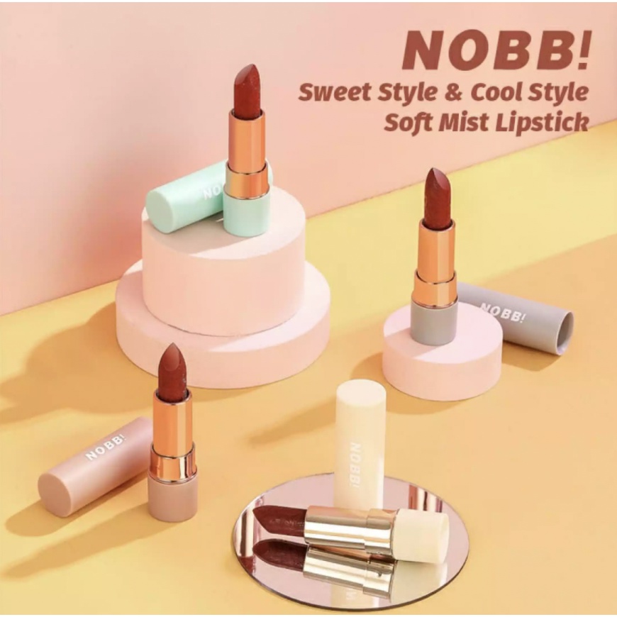 NOBB 4PCS SET Sweet Cool Matte Lipstick Brighten Skin Lipstik Red Tone Lip Gloss Set NO008