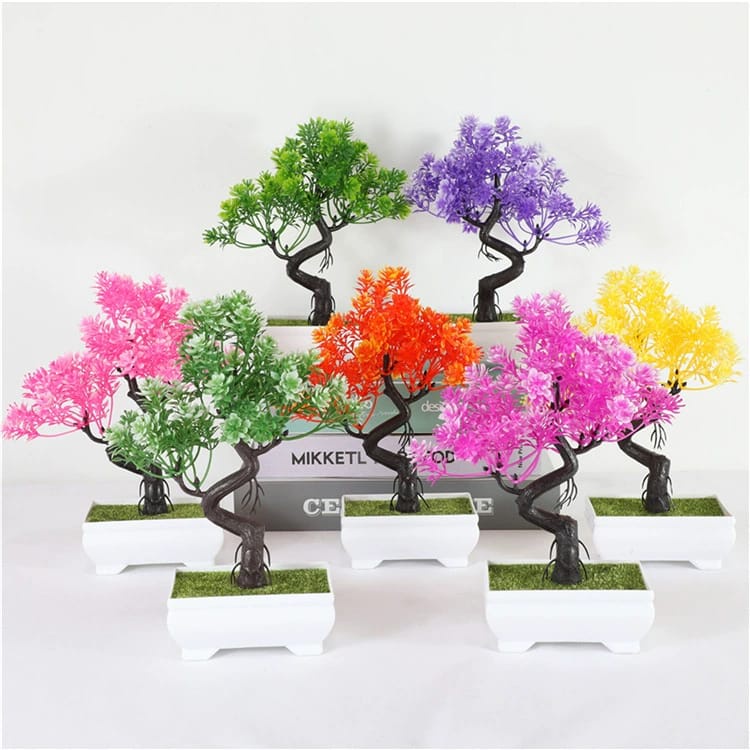 ☀ Sunly ☀  A174 Ornamen Artificial Flower Pot Bonsai Tanaman Bunga Pajangan Dekorasi Hias Plastik Murah Import