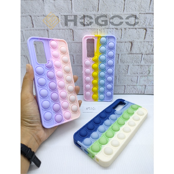 HOGOO CASE POP IT SILICONE VIVO FOR S9 5G S1 S1 PRO Y21 Y33S Y91C  - CASE PENGHILANG STRESS PUSH IT BUBBLE CASE RAINBOW