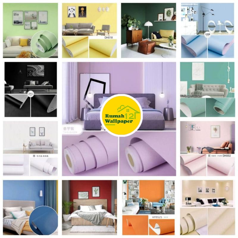 Dunia Wallpaper dinding polos 45 cm x 1 meter (PROMO COD)