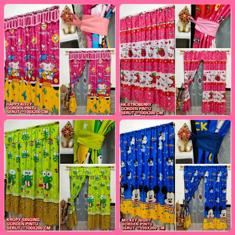 ✅✅ Gorden Serut Pony Pintu Jendela Karakter Anak Murah COD