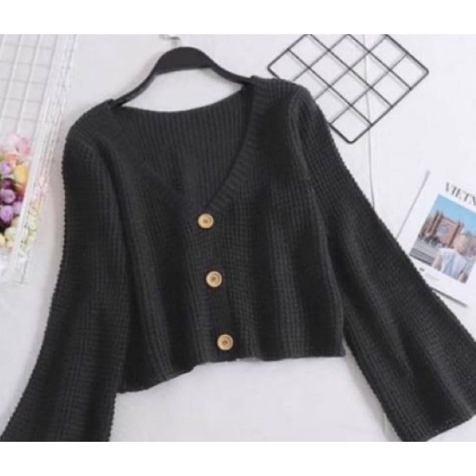 Cardigan Adelia crope Karen knite cardy cardigan rajut Adelia