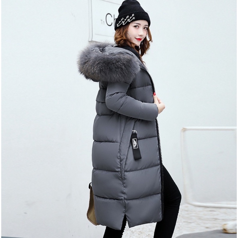 Winter Puffer Coat Women with Hoodie Jaket Winter Panjang Wanita