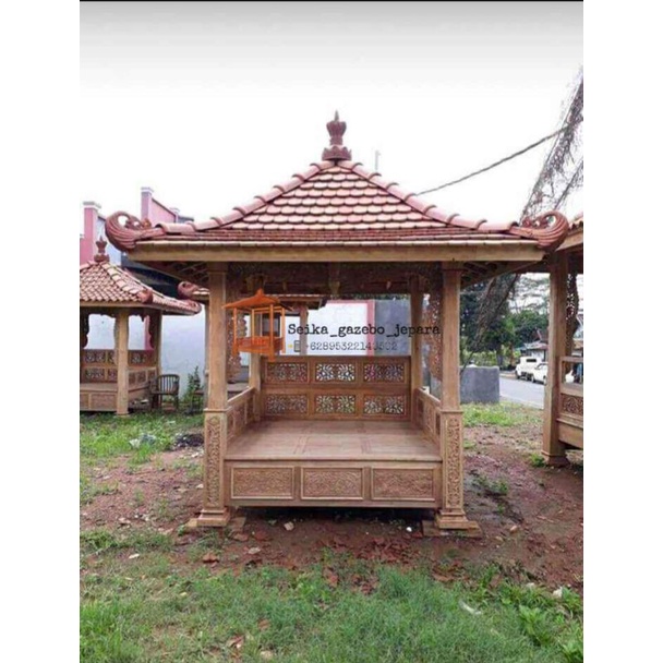 gazebo jati mentah 2x2