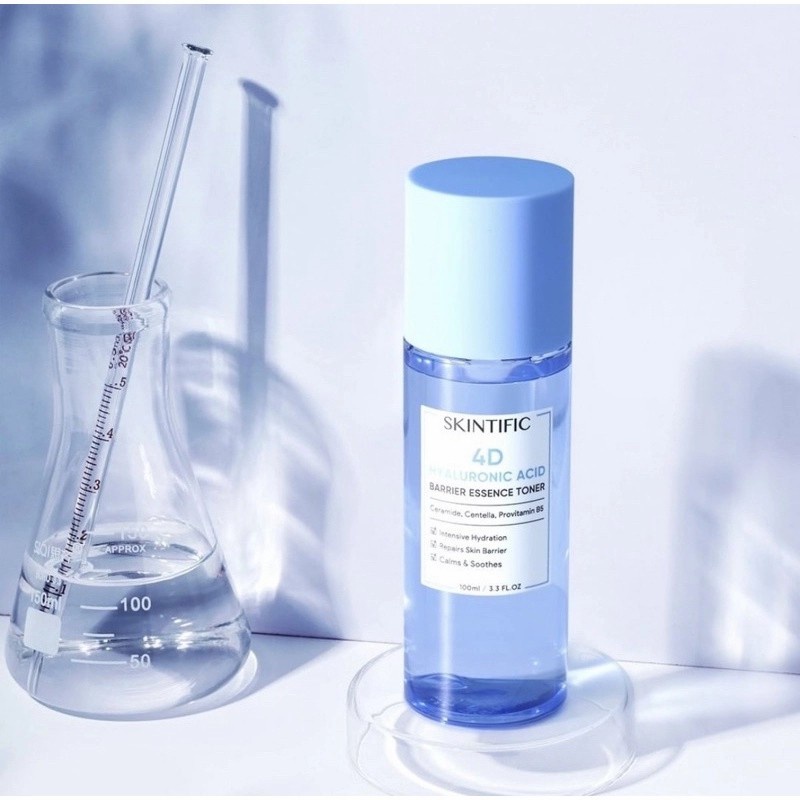 ★ BB ★  SKINTIFIC 4D Hyaluronic Acid Barrier Essence Toner - Hydration Toner Defeat Dryness In10S 100ML - 20ml 【BPOM】