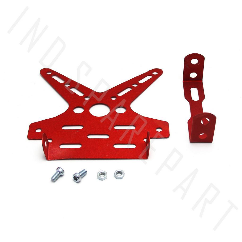 Bracket-Breket-Braket-Dudukan Plat Nomor-Nomer-No Polisi Variasi Warna Merah Untuk Semua Jenis Motor