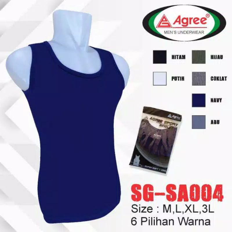 Kaos Oblong Pria /  Singlet Pria / Kaos Dalam Pria Agree 004